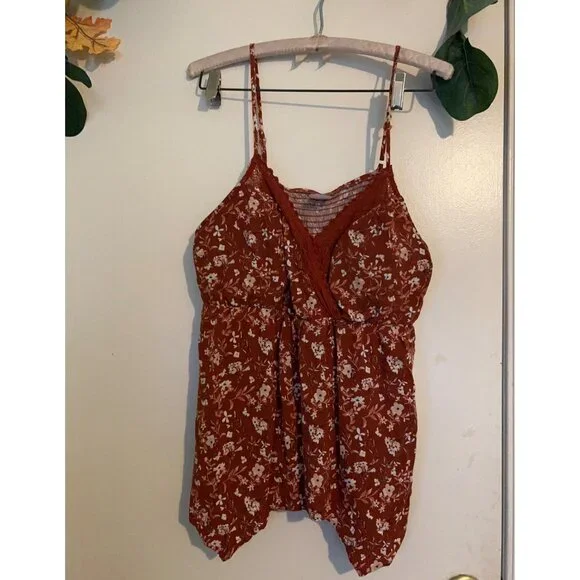 Babydoll Tank M Bloom Lace Y2K Festival Fairy Coquette Handkerchief Hem Padded - Picture 1 of 11